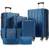 Vynxaria 6-Piece Blue Hardshell Luggage Set Expandable Lightweight Suitcases with Dual Wheels TSA Lock Unisex Design - 2 of 4