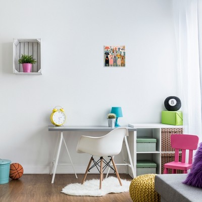 Patterned Dogs & Flowers 12" x 12" MDF Wood Wall Plaque Art