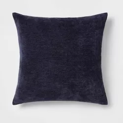 Oversized Chenille Square Throw Pillow Navy - Threshold™