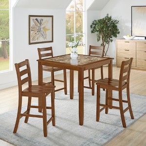 5-Piece Bar Height Dining Set with a Table and Four Chairs - 1 of 4