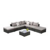 8-Pieces Outdoor Patio Sectional Sofa Set with Washable Cushions & Glass Coffee Table - 3 of 4