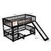 Kumasinova Twin Bunk Bed with Slide & Ladder, Solid Pine Wood Loft Bed Frame with Detachable Fence, Open-Row Lower Space for Kids' Bedroom/Play - 3 of 4