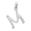 Black Bow Jewelry Sterling Silver and CZ, Lauren Collection, Initial M Pendant - 3 of 4
