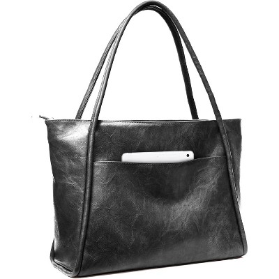 Large Tote Bag for Women Work with Zipper 16L Vegan Leather Ladies Travel Purses and Handbags