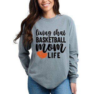 Simply Sage Market Basketball Mom Life Garment Dyed Long Sleeve - 2XL - Grey - 1 of 4