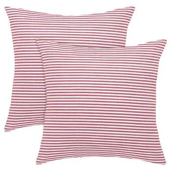 PiccoCasa Woven Striped Lumbar Throw Pillow Cover Set Decors Rectangle Farmhouse Pillow Case 2 Packs