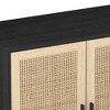 Vynxaria 62.20" Elegant 4-Door Rattan Storage Cabinet - Functional Design for Bedroom, Living Room, Office, Easy Assembly, Black Finish - 4 of 4