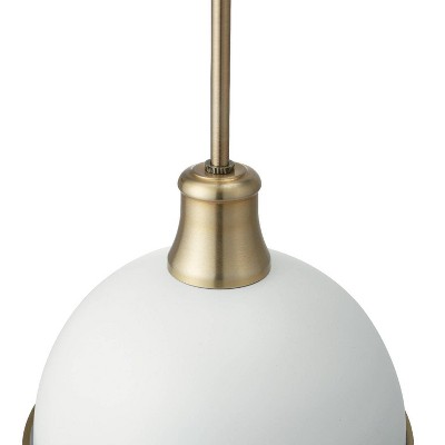 Beckett Matte White and Brass Accents Modern Farmhouse Pendant