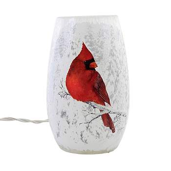 Stony Creek 5.25 In Cardinals Pre-Lit Small Vase Electric Red Birds Novelty Sculpture Lights