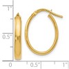 Black Bow Jewelry 3mm x 22mm (7/8 Inch) Polished 14k Yellow Gold Oval Tube Hoop Earrings - 4 of 4