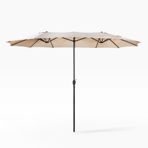 WestinTrends 15 x 9 Ft Double Sided Outdoor Twin Patio Market Table Umbrella - 1 of 3