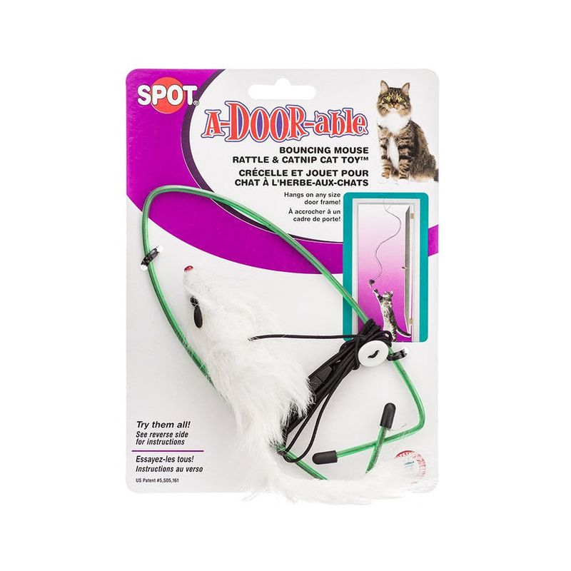 Spot Spotnips A-Door-able Fur Mouse Cat Toy, 1 of 4