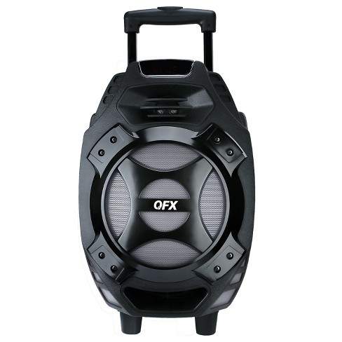 QFX PBX-61081BTSIL 8 Inch Portable Rechargeable Bluetooth Party Speaker System with Silver Accents and Remote Control, Black - image 1 of 4