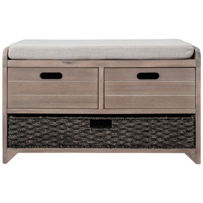 NicBex Modern 32" Storage Bench with 2 Drawers and Basket for Entryway and Living Room