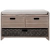 Sapphtopaz Farmhouse 32" Storage Bench with 2 Drawers and Removable Basket Upholstered Shoe Bench for Entryway, Living Room, Bedroom - 4 of 4