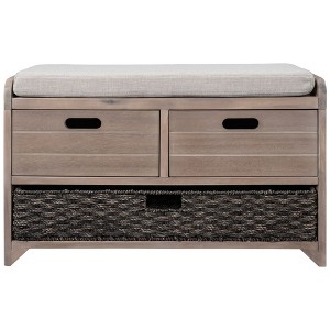 NicBex Modern 32" Storage Bench with 2 Drawers and Basket for Entryway and Living Room - 1 of 4
