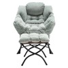 Grungis 27.52''W Accent Chair with Ottoman,Lazy Chair with Side Pocket and Cushion Design,Chair and Ottoman Sets for Bedroom,Reading Room - 3 of 4