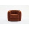 TOAOTBNBO Curved Recliner Accent Chair with 360° Swivel Base, Barrel Armchair with Soft Armrests Upholstered Mid-Century Sofa Chair - 2 of 4