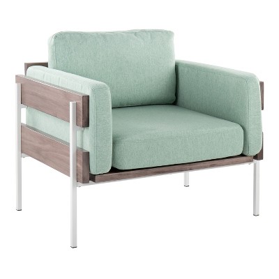NicBex Polyester Accent Chair,Upholstered Living Room Chairs with Mid-Height Back and Wood Panel,Modern Armchair,Accent Chairs for Living Room