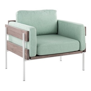 NicBex Polyester Accent Chair,Upholstered Living Room Chairs with Mid-Height Back and Wood Panel,Modern Armchair,Accent Chairs for Living Room - 1 of 4
