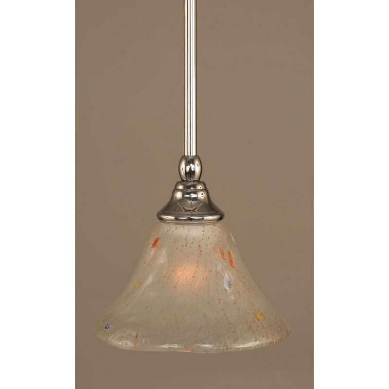 Toltec Lighting Any 1 - Light Pendant in  Chrome with 7" Frosted Crystal Shade, 1 of 2