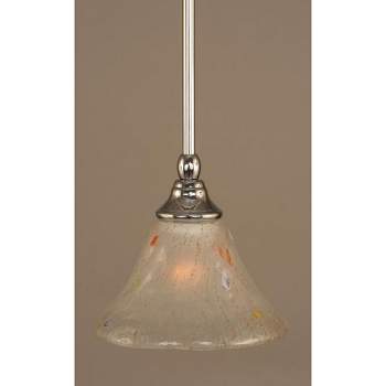 Toltec Lighting Any 1 - Light Pendant in  Chrome with 7" Frosted Crystal Shade