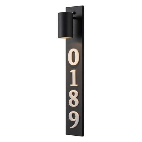 Black Dusk to Dawn Outdoor Wall Light Fixture with Optional Door Numbers and Bulb Included - image 1 of 4