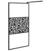 vidaXL Walk-in Shower Wall 39.4"x76.8" ESG Glass with Stone Design Black - 4 of 4