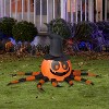Gemmy Airblown Inflatable Orange and Black Spider with Witch Hat, 3 ft Tall, Multicolored - 2 of 3