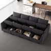 Belffin Modular Sectional Sofa Sleeper Sectional Couch with Storage Chenille 8 Seats Sofa Bed for Living Room, Dark Grey - 3 of 4