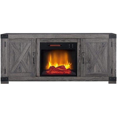 HearthPro Merritt Electric Fireplace TV Stand in Weathered Gray - SP6618-OF