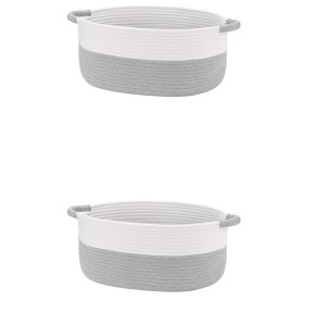 REGALWOVEN 2 Pack Woven Handles Shelf Closet Storage Basket - 1 of 4