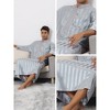Lars Amadeus Men's 3/4 Sleeves V Neck Comfy Pajamas Satin Striped Nightshirts - 3 of 4