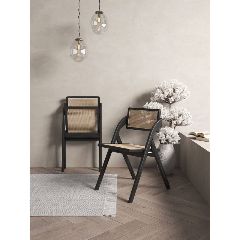 Set of 2 Lambinet Cane Folding Dining Chairs - Manhattan Comfort, 3 of 13