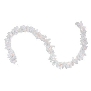 Northlight 50' x 10" Prelit Commercial Length Snow White Christmas Garland - Clear Lights - 1 of 3