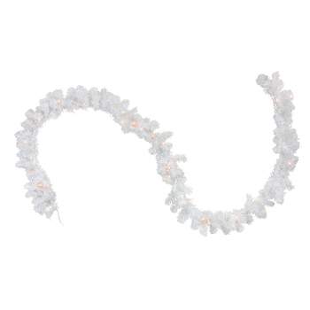 Northlight 50' x 10" Prelit Commercial Length Snow White Christmas Garland - Clear Lights