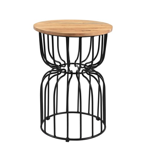 Roost End Table In Mango Wood Brown - Timbergirl: Sturdy Metal Frame, No Assembly, Round Accent Table - image 1 of 3