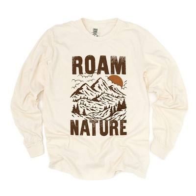 Simply Sage Market Women's Roam  Nature Mountains Long Sleeve Garment Dyed Tee