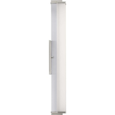 Sleek Modern 24" LED Brushed Nickel Acrylic Linear Bath Light