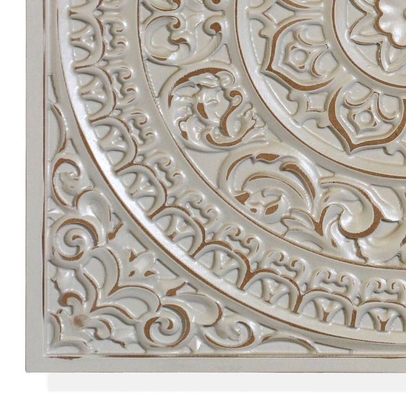 Lara Antique Wooden Wall Mandala Plaque Gray - StyleCraft, 4 of 5
