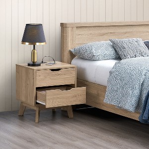 Night Stand with Charging Station with USB & Type-C , Drawer Slide Pre-Assembly, End Table with Drawers for Bedroom Living Room - 1 of 4