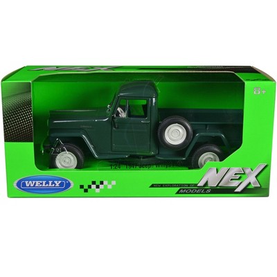 1947 Jeep Willys Pickup Truck Dark Green "NEX Models" Series 1/24 Diecast Model Car by Welly