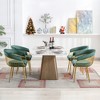 DYHOME Modern Mid Century Dining Chair, Upholstered Velvet Dining Room Chairs with Metal Legs for Makeup/Living Room (Set of 4) - 2 of 4