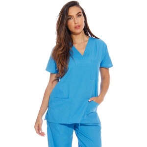 Just Love Solid Scrub Top for Women with Pockets and V-Neck - Comfortable and Professional Medical Uniform - 1 of 3