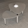 KTMBDW 2 Tier Modern Coffee Table, 360 Degree Rotatable Coffee Center Table with Wood Legs and Sintered Stone Tabletop, Cocktail Table for Living Room - 4 of 4