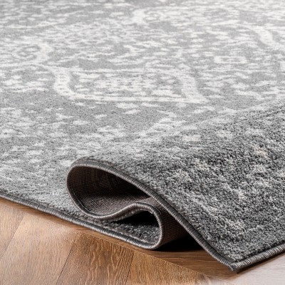 Odell Silver Rectangular Synthetic Vintage Area Rug