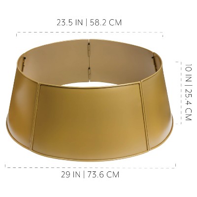 Gold Enamel Metal Farmhouse Christmas Tree Collar