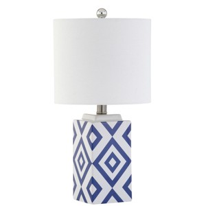 Lugo Table Lamp - 20 Inch Height - MLT4006 - Navy/White - Safavieh - 1 of 4