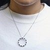 Haus of Brilliance Silver 1 3/4 Cttw Black and White Diamond Open Circle Hoop Pendant Necklace - 4 of 4