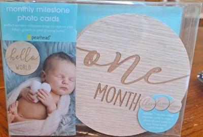 4 Monthly Milestone Markers  Name Plate, Hello World, Bump